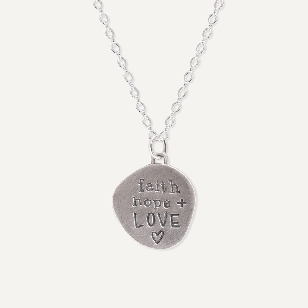 Lisa Leonard Silver Pendant Necklace with Inspirational Engraving